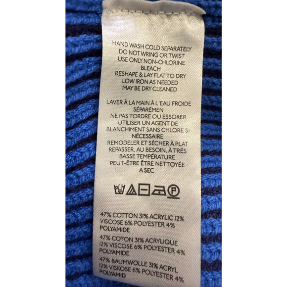 NEW FREE PEOPLE FIRST PLACE BLUE COMBO GRETA HALF ZIP PULLOVER SWEATER SZ XL - Picture 7 of 8